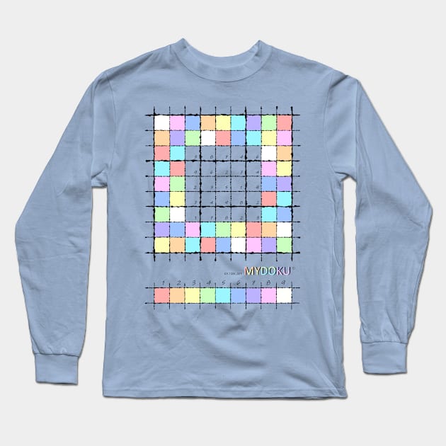 Mydoku_101_001_003 _F: Sudoku, Sudoku coloring, logic, logic puzzle, holiday puzzle, fun, away from screen Long Sleeve T-Shirt by Mydoku